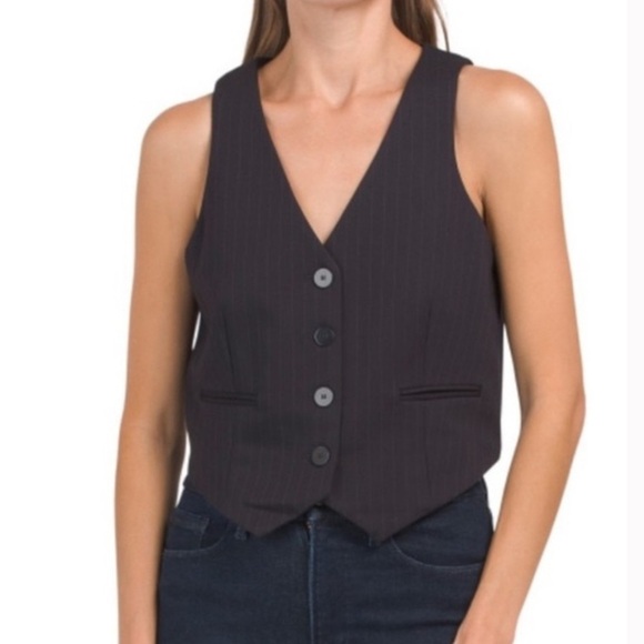 RACHEL ZOE Navy pinstripe vest size S - Picture 1 of 4
